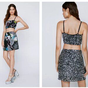NWOT Celestial ✨🌙 Embellished Nasty Gal Crop Top